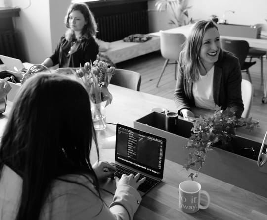 group of females working in an office