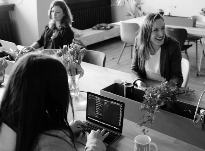 group of females working in an office